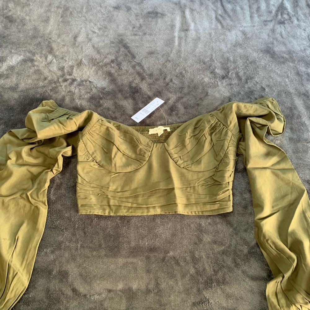 🛍 LA Hearts by PacSun Long Sleeve Bodice Woven Top (B16)